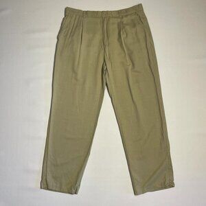 Tommy Bahama Relax 100% Silk Pants Men’s 38 x 32 Tan Beige Chinos Khakis Pleated